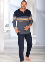 Pyjama met knoopsluiting en open uiteinden 