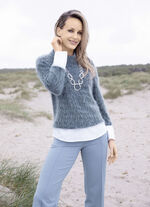 Trui in 2-in-1-look DENIM-ROOKBLAUW-ZWART-WIT