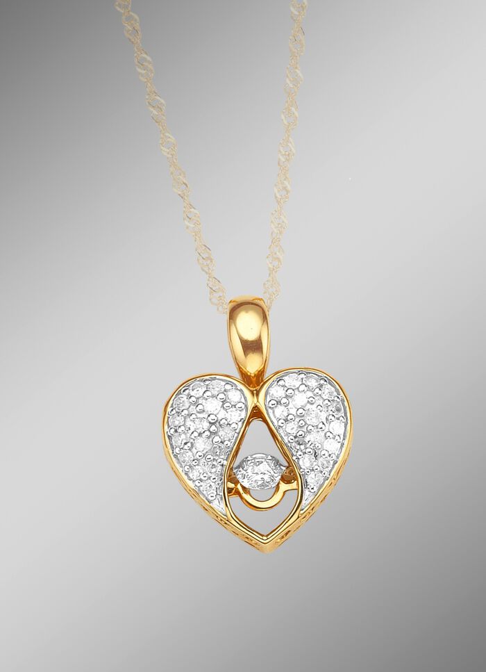 Hart-kettinghanger met diamanten 