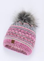 Interessante dameshoed, met pompon ROZE