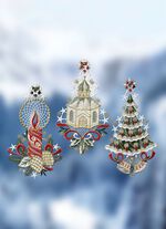 Raamfoto's, set van 3, gemaakt van echt Plauenkant 