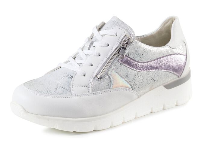 Waldl&auml;ufer vetersneakers met metallic reli&euml;f 