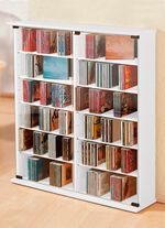 Vitrines met ESG-veiligheidsglas voor 300 cd's WIT