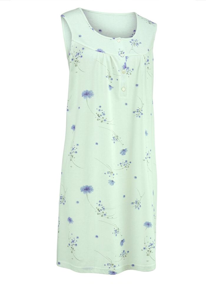 Pak van twee nachthemden met brede schouderbandjes en knopenlijst 