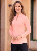 Poloshirt met knoopsluiting in 2 kleuren ROOS