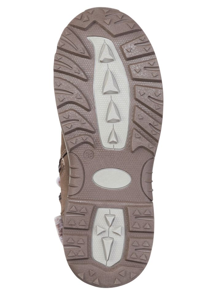 Gevoerde dameslaarzen, winterschoenen, met rits TAUPE