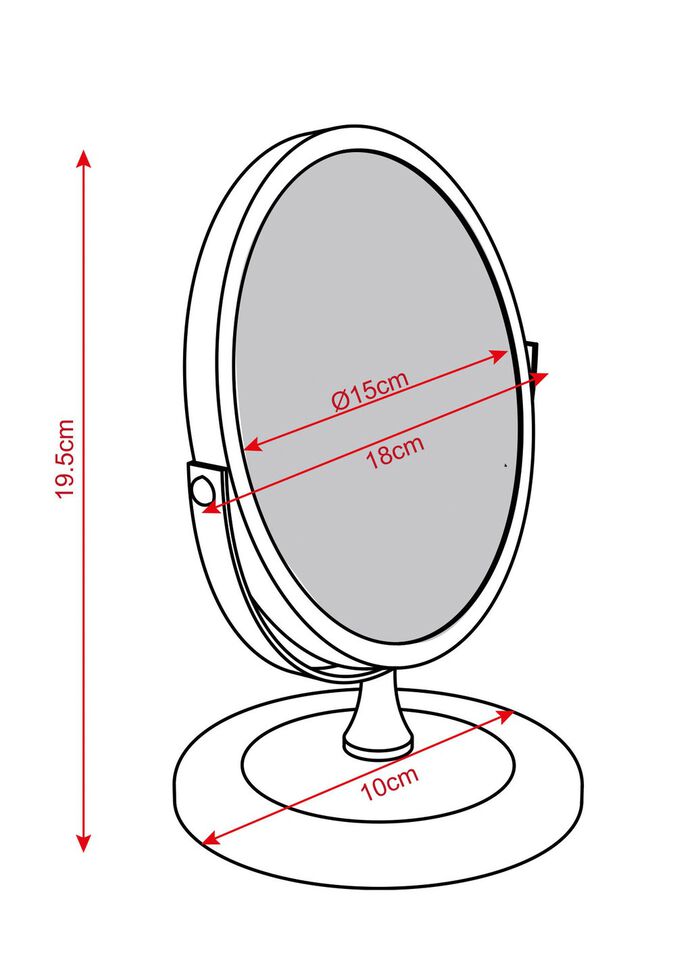 Cosmetische spiegel met stevige metalen behuizing 