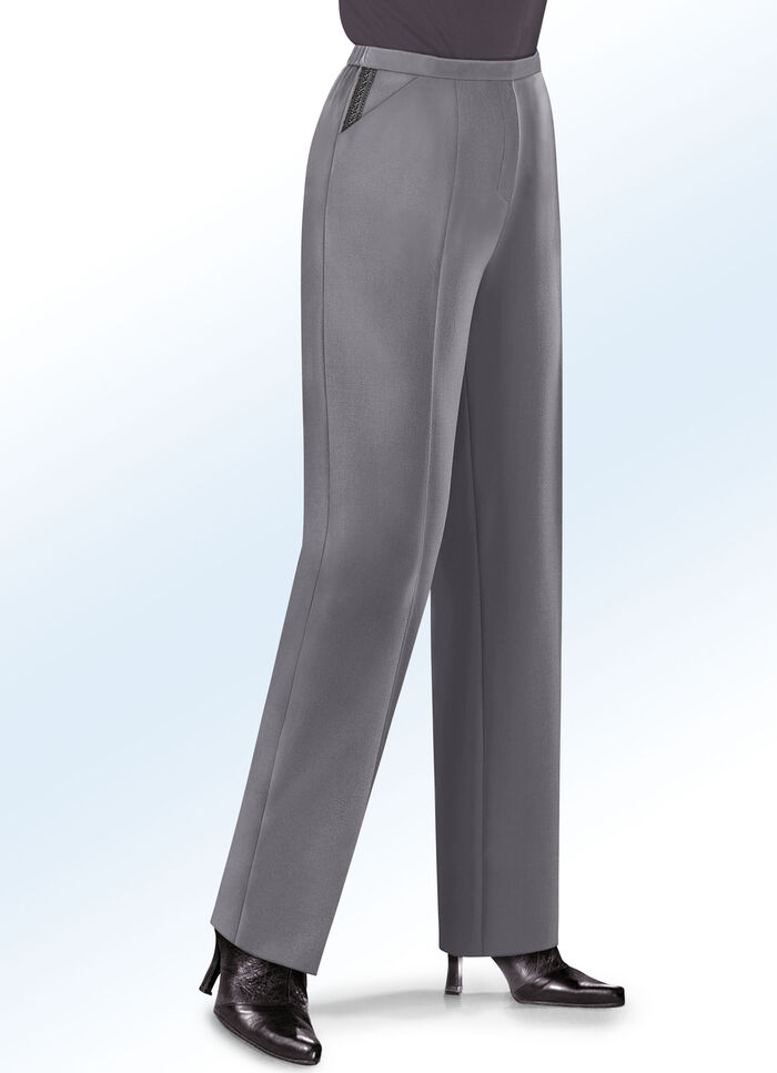 Broek met lichte flare MIDDENGRIJS