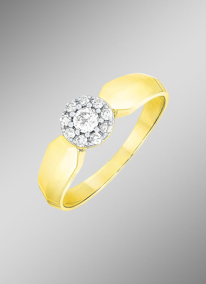 Expressieve damesring met diamanten 