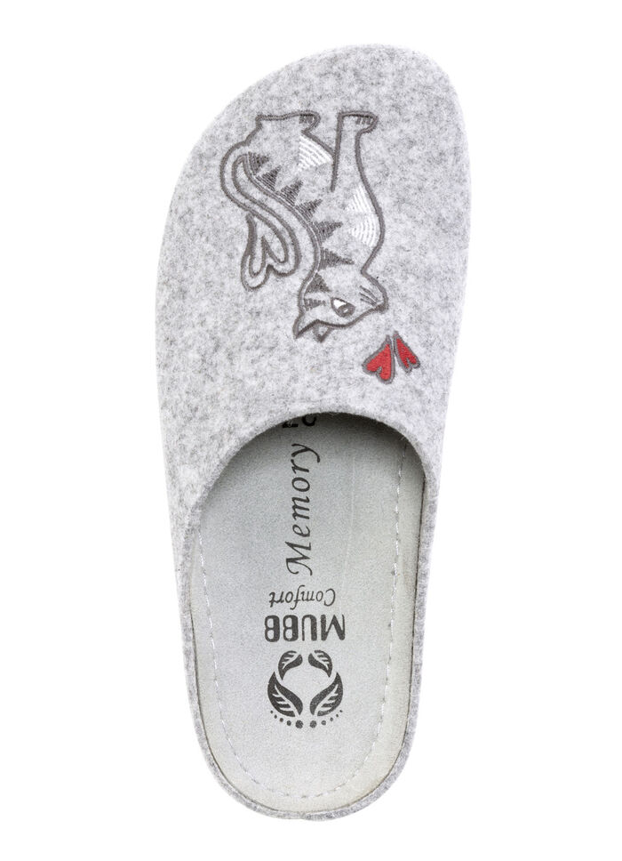 Mubb pantoffels met een schattig kattenmotief LICHTGRIJS