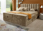 Boxspringbed met individuele hoofdbordverstelling en sierkussens BEIGE
