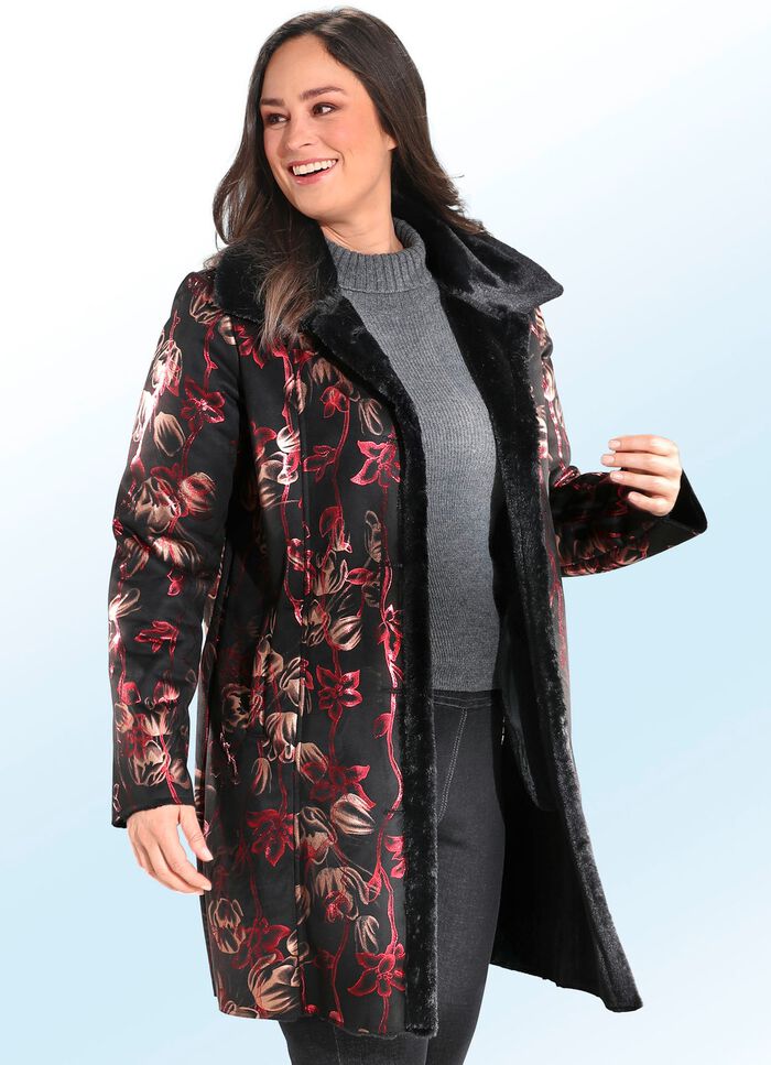 Korte jas met een bijzonder bloemdessin 