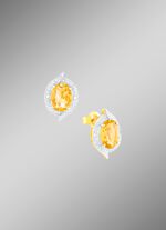 Wondermooie oorbellen met echte citrien en diamanten 