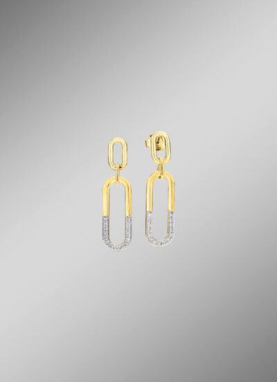 Beweegbare oorbellen met 30 diamanten 