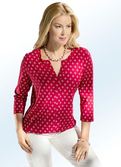 Shirt met elastische band in de zoom 