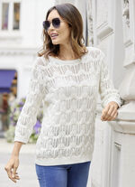 Trui met subtiel paillettengaren ECRU