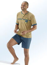 Shorty met extra lange knoopsluiting en geplaatst printmotief 