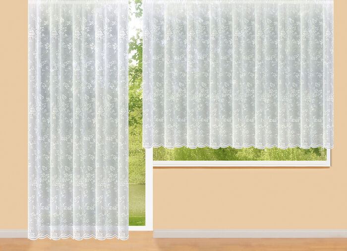 Halftransparante jaloezie met gebogen uiteinde 