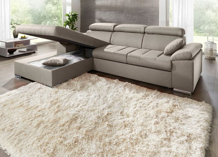 Gestoffeerde hoekbank met comfortabele slaapfunctie CR&Egrave;ME