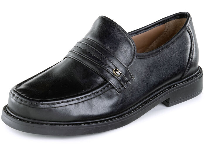 GINO GALANTE, stijlvolle herenpantoffels met elastische band ZWART