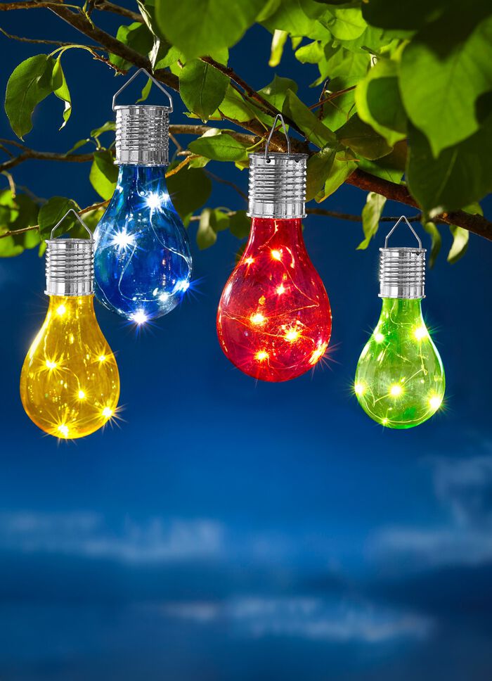 Solarlampen, kleurrijk, set van 4 