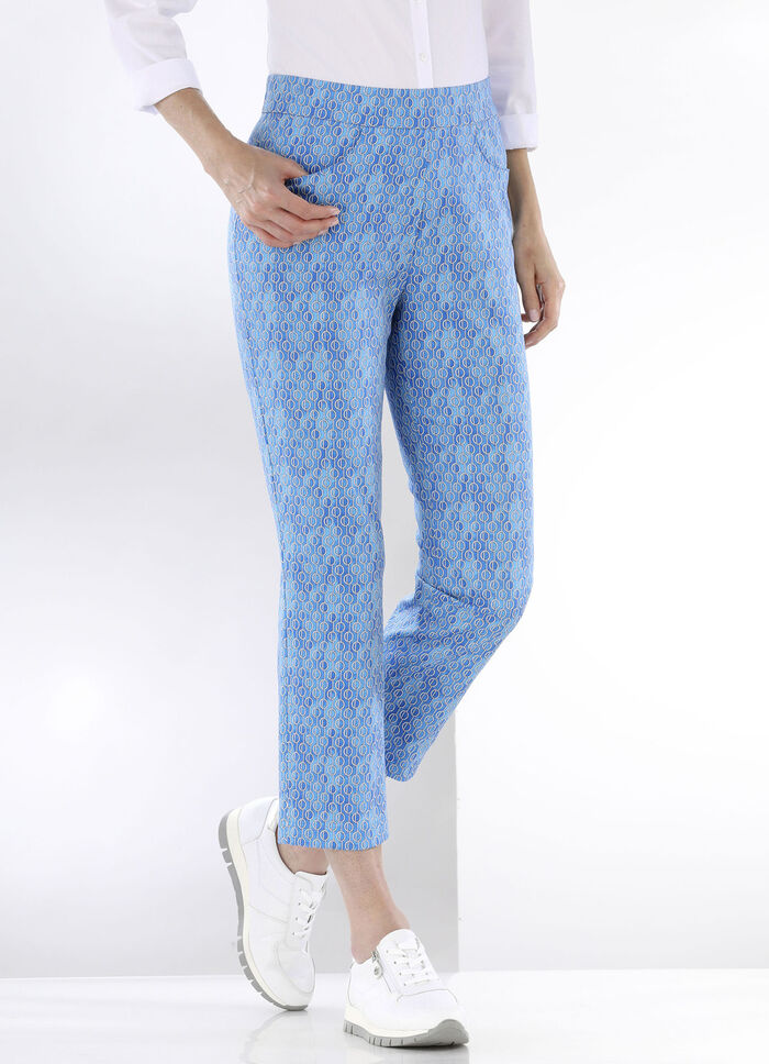 Broek in actueel design AZUURBLAUW-WIT