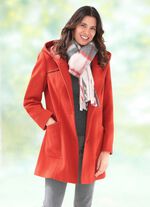 Lange jas met bies van imitatienappaleer 