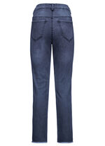 Elegante jeans met leuke strasssteentjes en franjes aan de zoom DONKERBLAUW