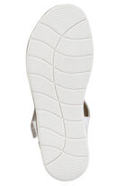 ELENA EDEN, modieuze damessandaal, breedte H, met uitneembaar voetbed WIT-ZILVER