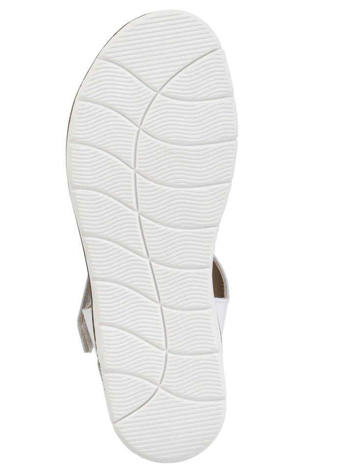 ELENA EDEN, modieuze damessandaal, breedte H, met uitneembaar voetbed WIT-ZILVER