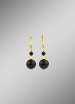 Oorbellen met echte zwarte agaat 