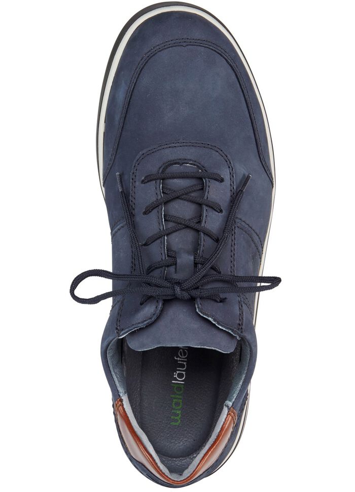 Waldl&auml;ufer veterschoen met uitneembaar leren voetbed MARINE-BRUIN