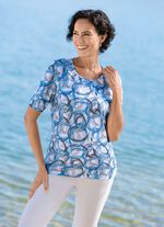 Shirt met grafisch ontwerp WEISS-AZURBLAU-GRAU