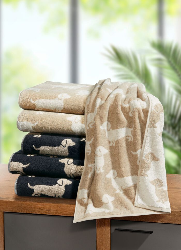 badstofserie in absorberende, zachte katoenkwaliteit BEIGE