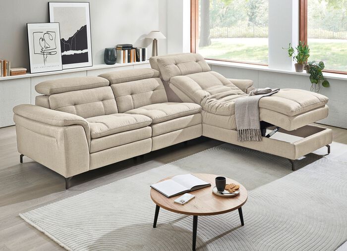 Gestoffeerde hoek, elektrische functie BEIGE