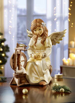 Goebel engel met spinnewiel met de hand gemaakt en beschilderd CHAMPAGNE