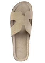 ELENA EDEN, zomerse damesmuiltjes van leer BEIGE