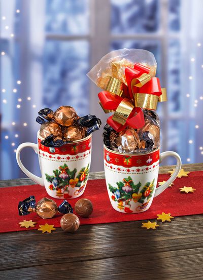 Kerstkopje, 2 stuks, inclusief zoete vulling 