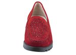 Waldl&auml;ufer mocassinpantoffels met glitterapplicaties ROBIJNROOD