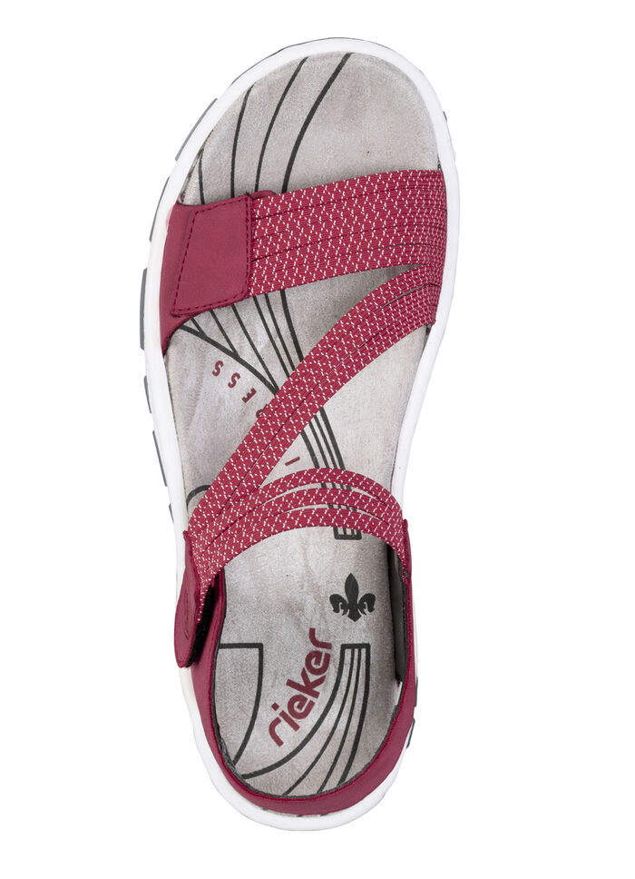 Rieker, sportieve damessandalen, met twee klittenbandsluitingen ROOD