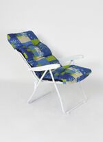 Tuinmeubelen met gelakt stalen buizenframe en veerbekleding BLAUW