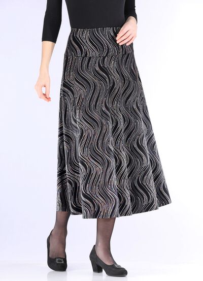 Rok met elegante glinsterende print 