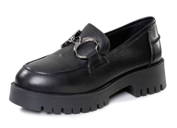 ELENA EDEN loafers met metalen sieraden ZWART
