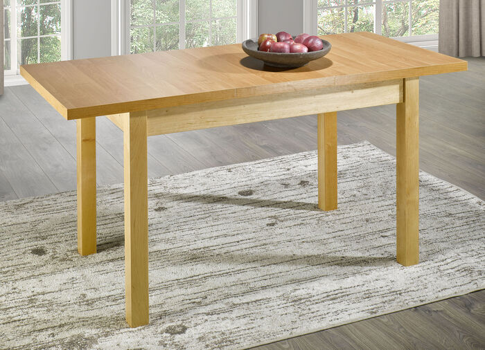 Eettafel met verlengstuk en poten van massief elzenhout 