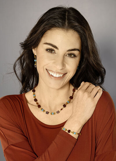 Ketting met amber en turkoois 