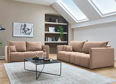 Gestoffeerde meubels met decoratief stiksel 