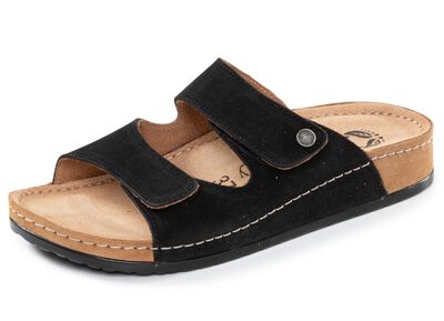 Mubb, comfortabele damesmuiltjes, breedte H, met klittenbandsluiting 