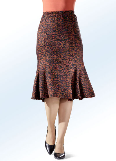 Plooirok met voortreffelijk dierenhuiddessin 