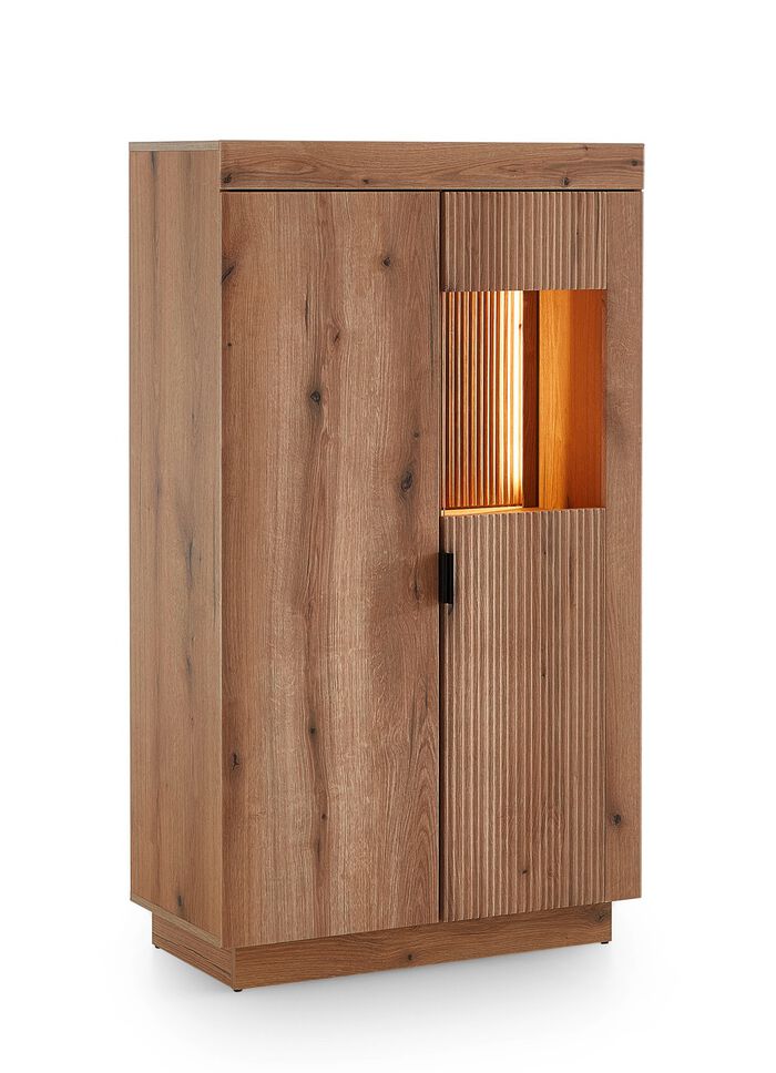 Vitrinekast, 2 deuren, met LED-verlichting en softclose 