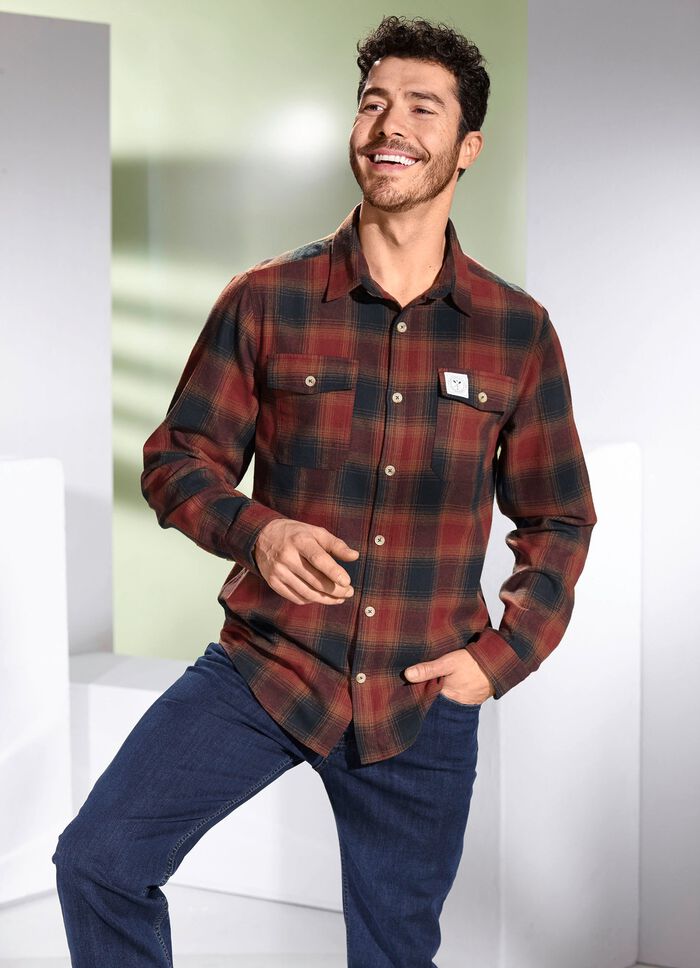 Geruit overhemd met borstzakken met klep 